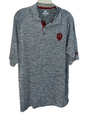 NWOT Colosseum Indiana Hoosiers UI Polo Shirt Gray Blend Short Sleeves SZ M